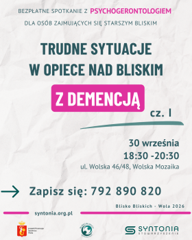 zaproszenie dla opiekunów rodzinnych na bezpłatne spotkanie o trudnych sytuacjach w opiece - cz. I