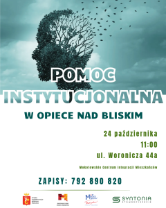 zaproszenie dla opiekunów rodzinnych na bezpłatne spotkanie o pomocy instytucjonalnej w opiece nad bliskim
